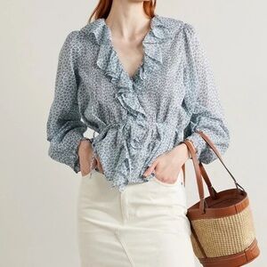 DÔEN LEANNA TOP -- BLUEBELL HILLSIDE BLOOM